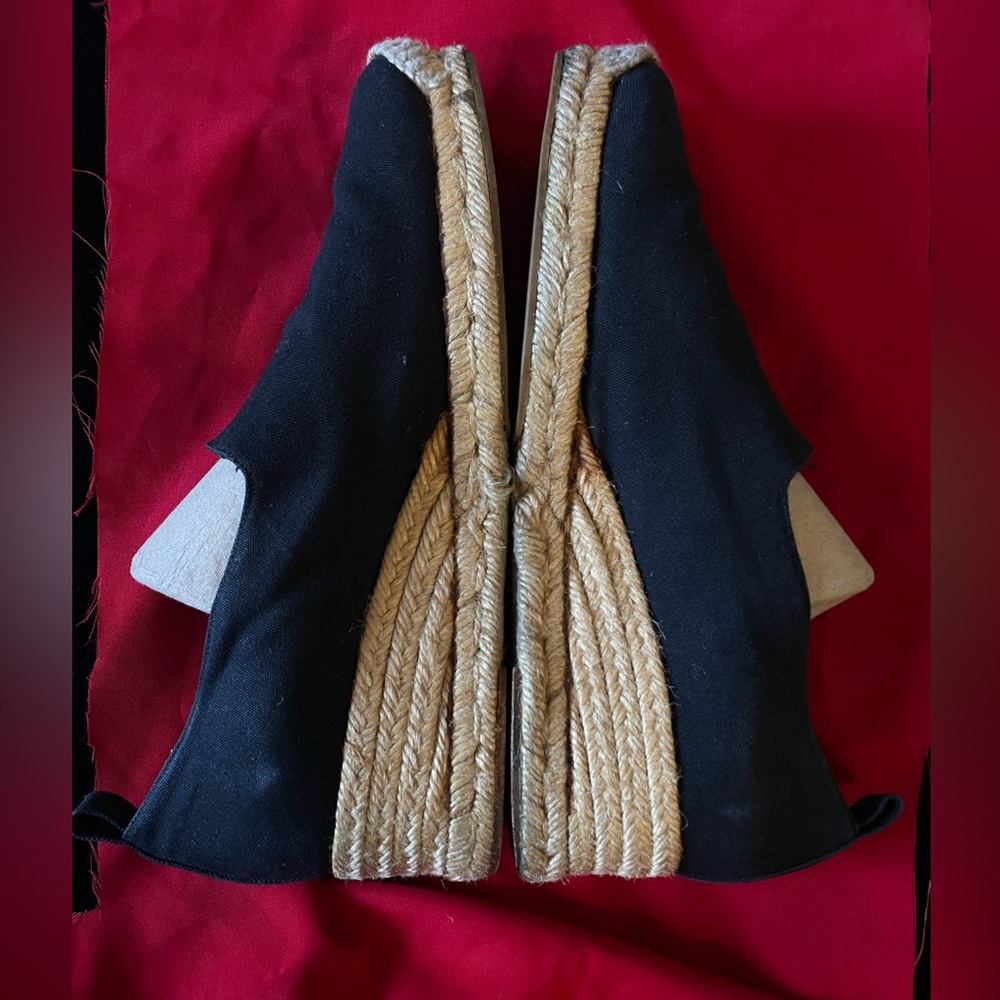 YVES SAINT LAURENT Vintage Canvas Wedge Espadrilles Heeled Espadrille YSL 8.5 9
